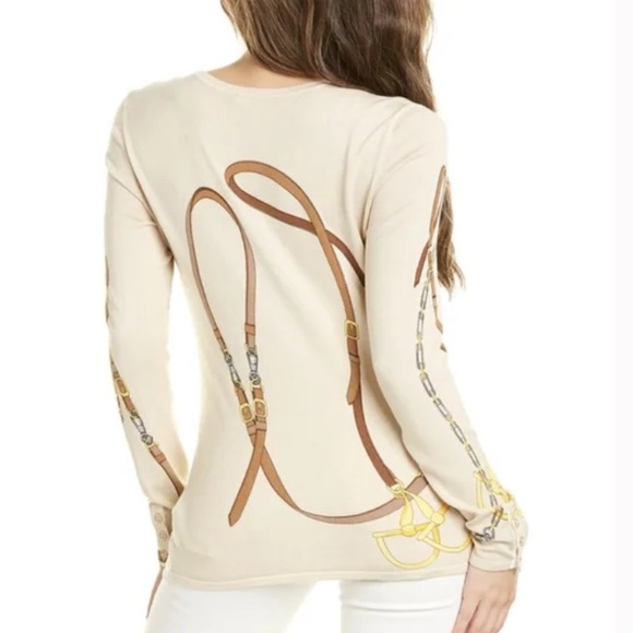 🛑SOLD J. McLaughlin Lenny Equestrian Sweater in Sand Women’s Large - Picture 2 of 10